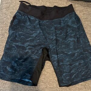 Lululemon Athletica Blue Patterned Shorts